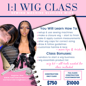 1-on-1 HANDS ON WIG CLASS (deposit)